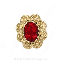 GS086 G - 14 Karat Gold Garnet Slide 